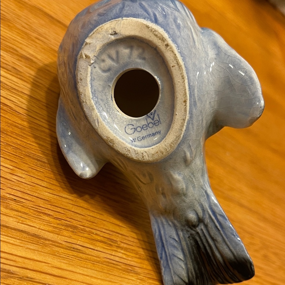 Goebel Blue and Gray Ceramic Bird Figurine - Picture 4 of 4